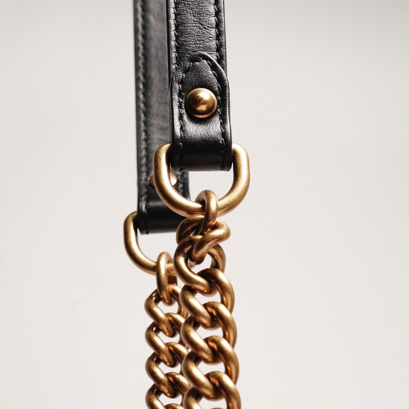 GUCCI GG Marmont馬夢包 手提鏈條包(黑色)-20