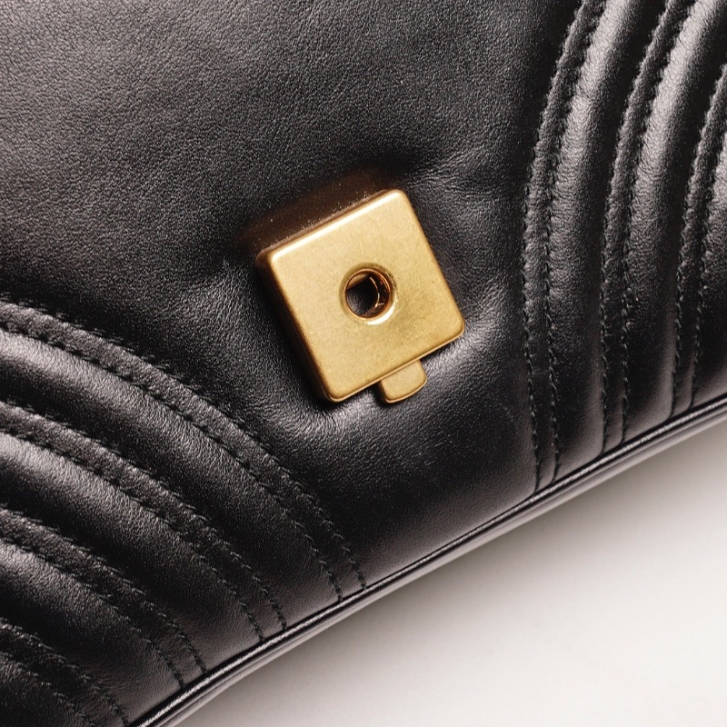 GUCCI GG Marmont馬夢包 手提鏈條包(黑色)-22