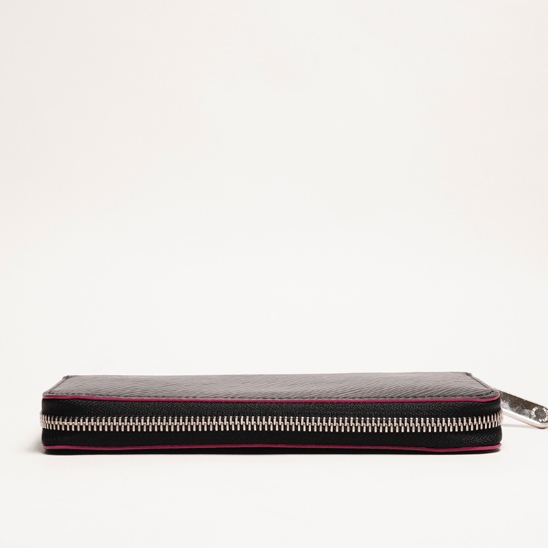 LOUIS VUITTON EPI水波紋長夾 ㄇ字型拉鏈長夾(黑色)-1
