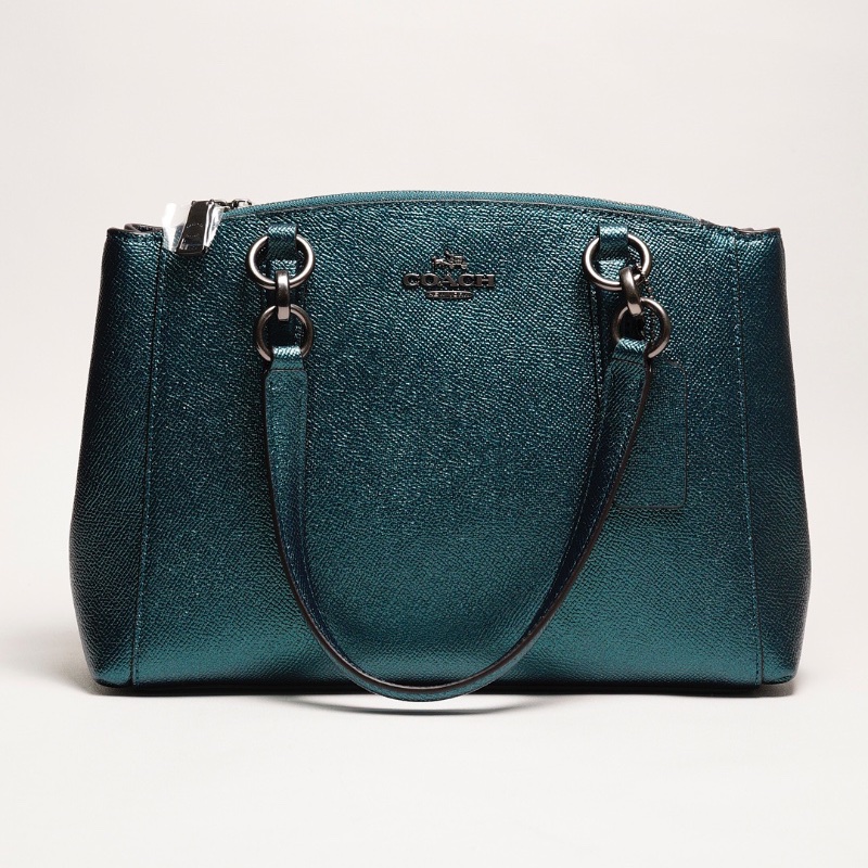 Coach 手提包 附背帶（深色湖水綠）-0