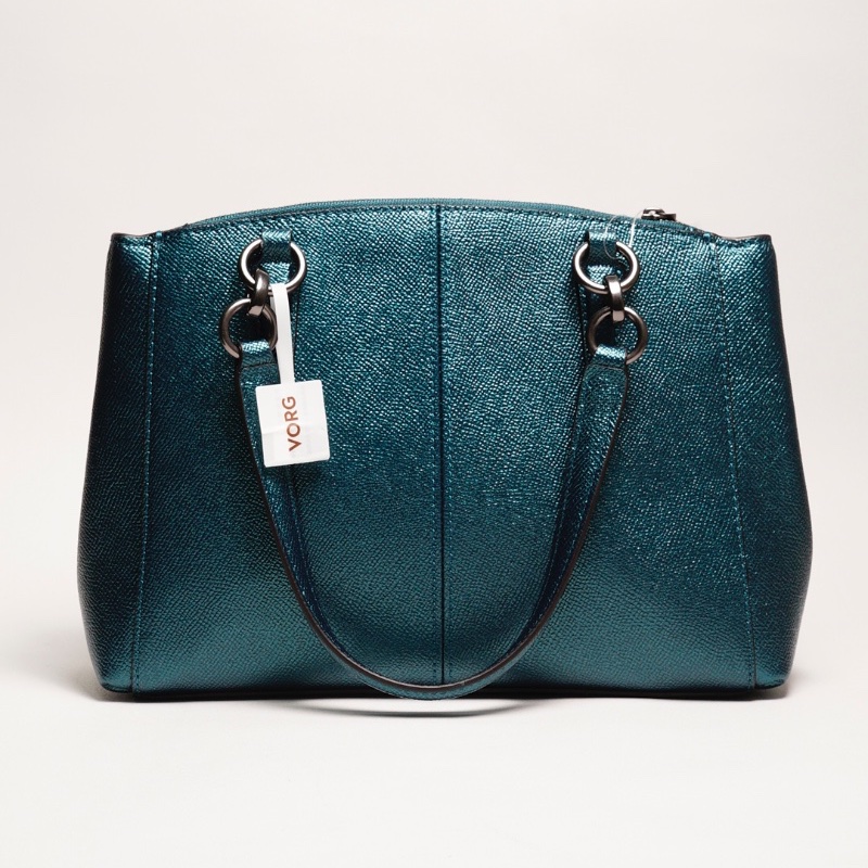 Coach 手提包 附背帶（深色湖水綠）-1