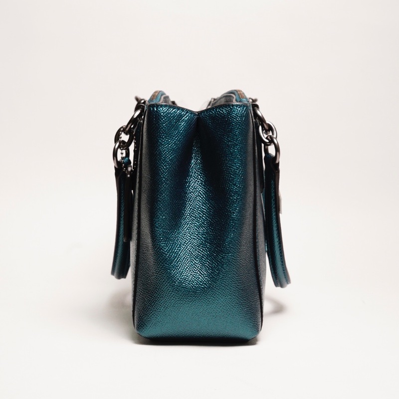 Coach 手提包 附背帶（深色湖水綠）-4