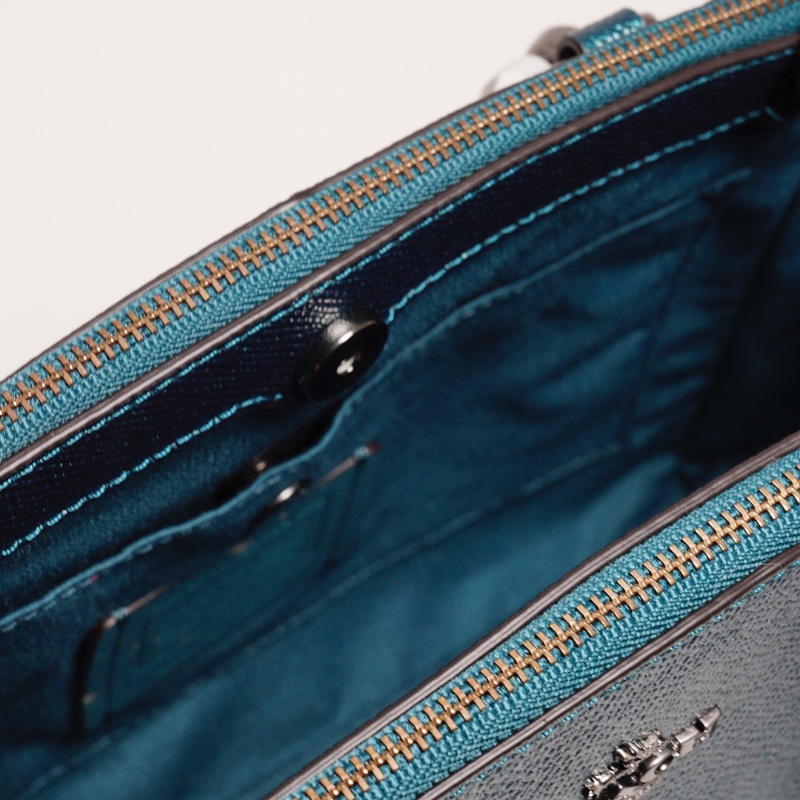 Coach 手提包 附背帶（深色湖水綠）-7