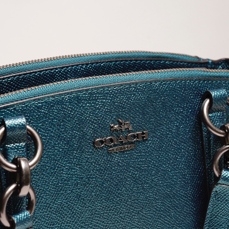 Coach 手提包 附背帶（深色湖水綠）-9