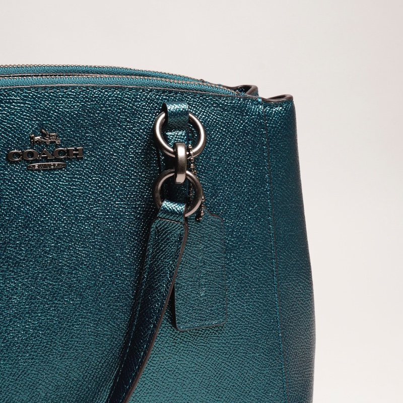 Coach 手提包 附背帶（深色湖水綠）-10