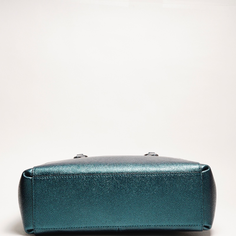 Coach 手提包 附背帶（深色湖水綠）-12