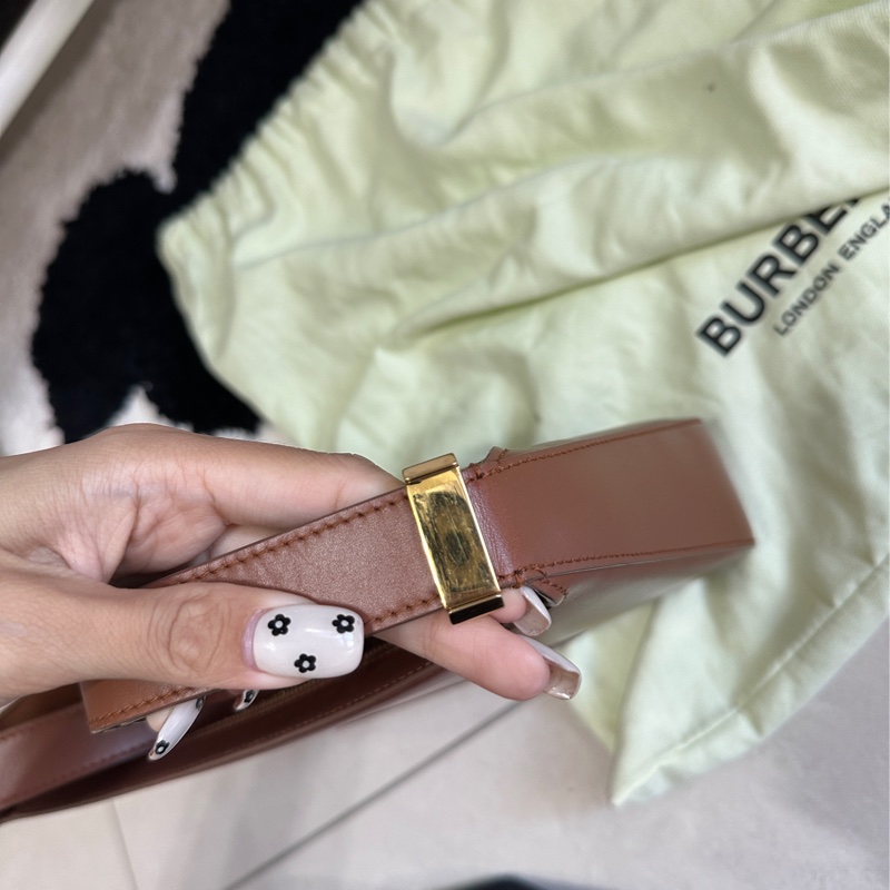 Burberry TB Logo 棕色腋下包-16