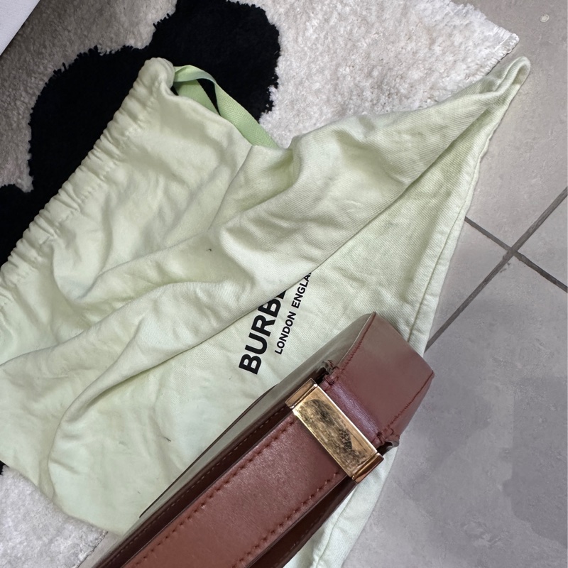 Burberry TB Logo 棕色腋下包-17