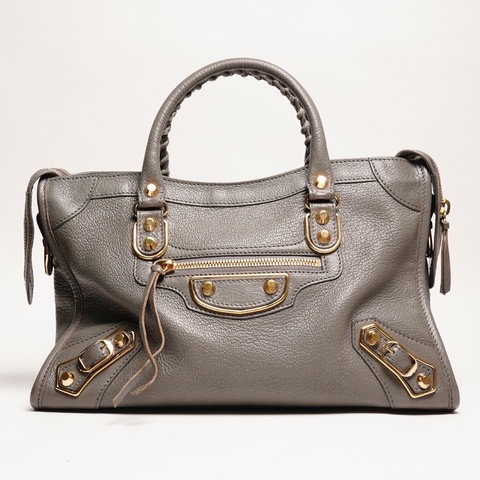 巴黎世家BALENCIAGA S City Edge機車包（灰色）