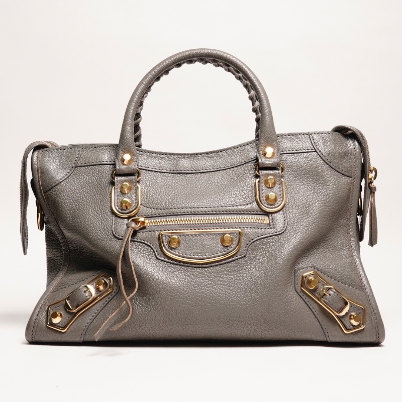 巴黎世家BALENCIAGA S City Edge機車包(灰色)-0