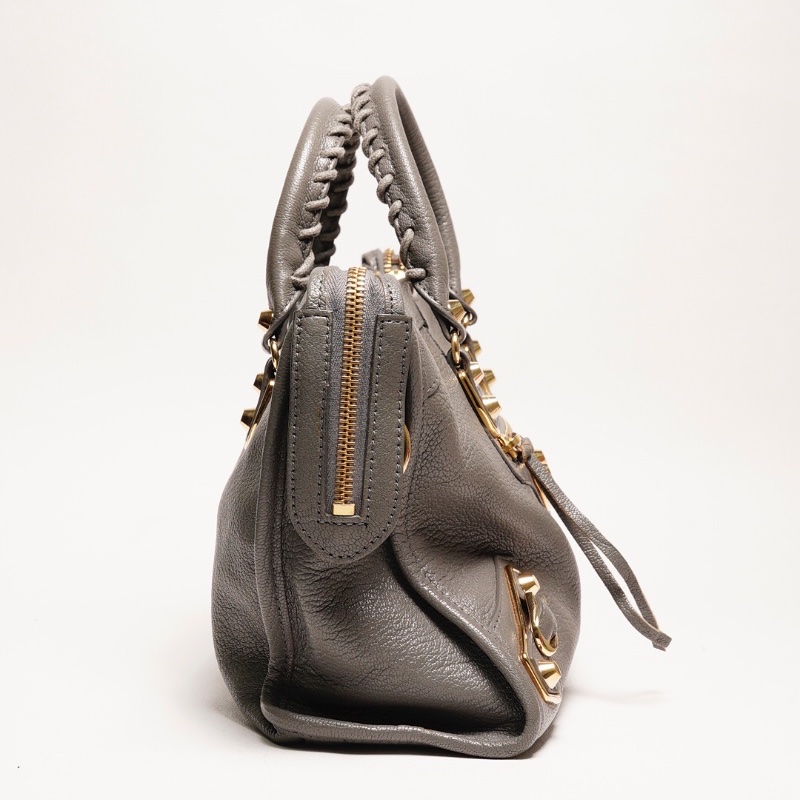 巴黎世家BALENCIAGA S City Edge機車包(灰色)-3