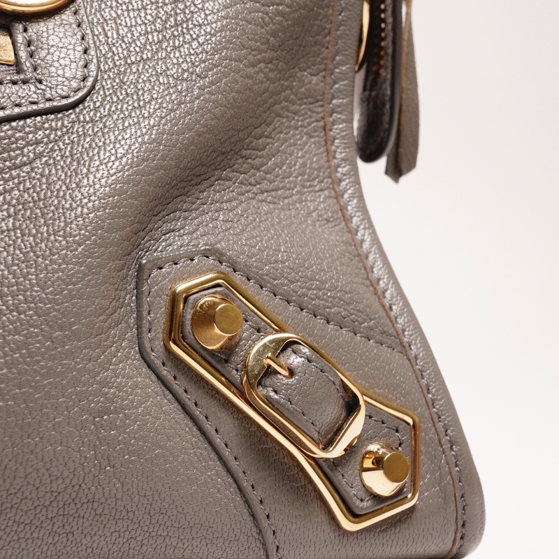 巴黎世家BALENCIAGA S City Edge機車包(灰色)-9