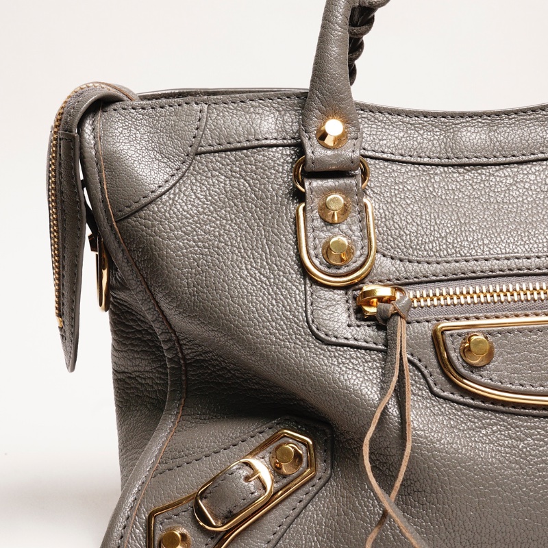 巴黎世家BALENCIAGA S City Edge機車包(灰色)-11