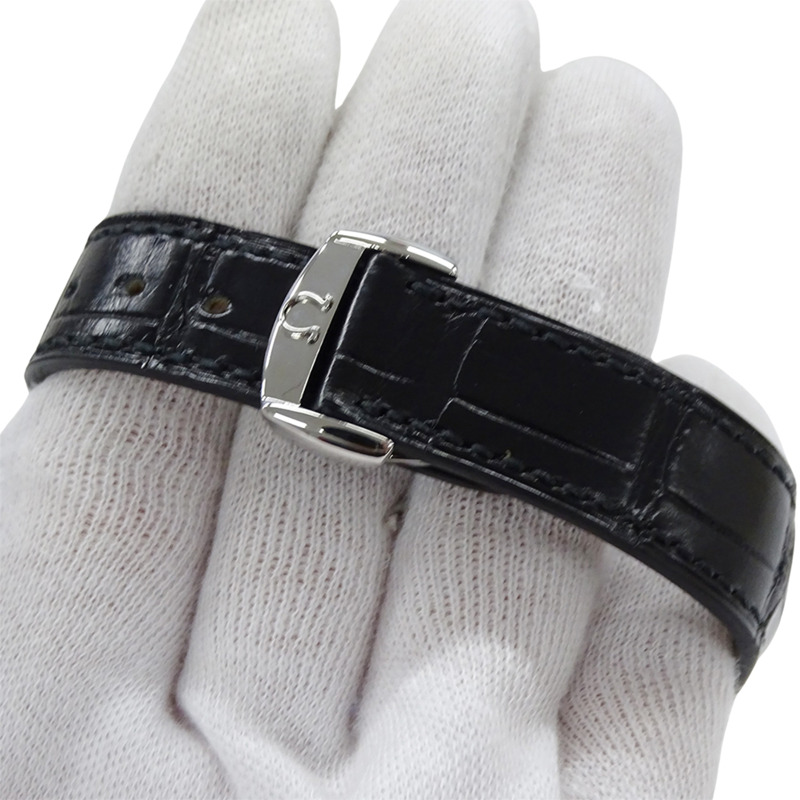 歐米茄碟飛系列 4831.50.31 男士同軸天文台認證日期自動腕錶,不鏽鋼錶殼搭配皮革錶帶,銀黑色拋光-4