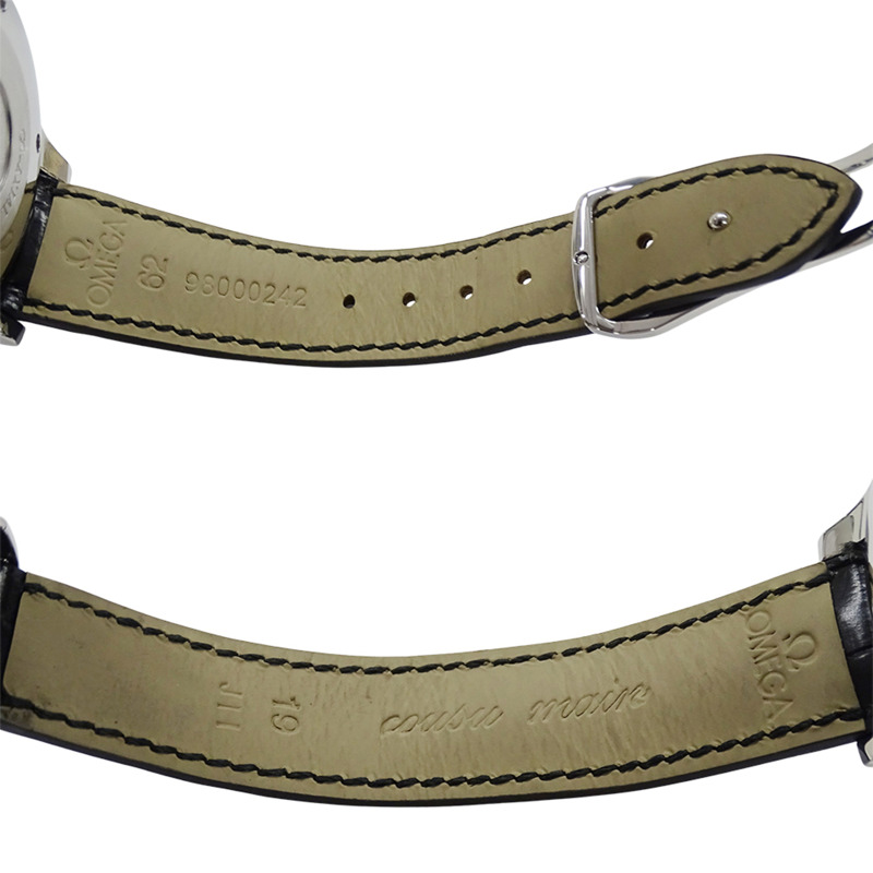 歐米茄碟飛系列 4831.50.31 男士同軸天文台認證日期自動腕錶,不鏽鋼錶殼搭配皮革錶帶,銀黑色拋光-5