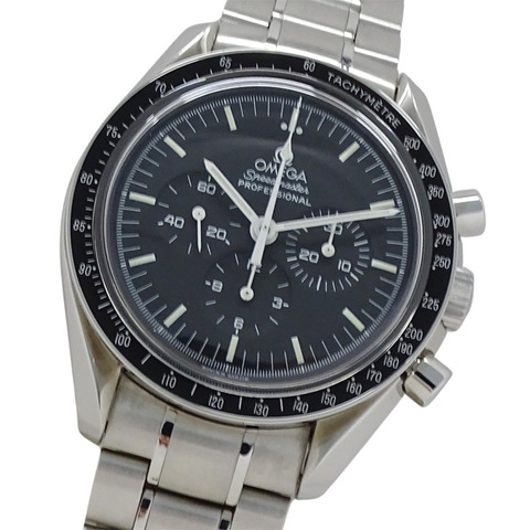 歐米茄超霸系列3571.50男士腕錶，品牌專業，Galaxy Express 999，手動上鍊，不銹鋼，銀色，黑色，已保養