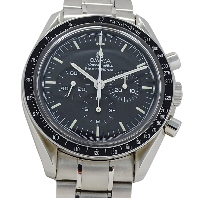 歐米茄超霸系列3571.50男士腕錶，品牌專業，Galaxy Express 999，手動上鍊，不銹鋼，銀色，黑色，已保養-1