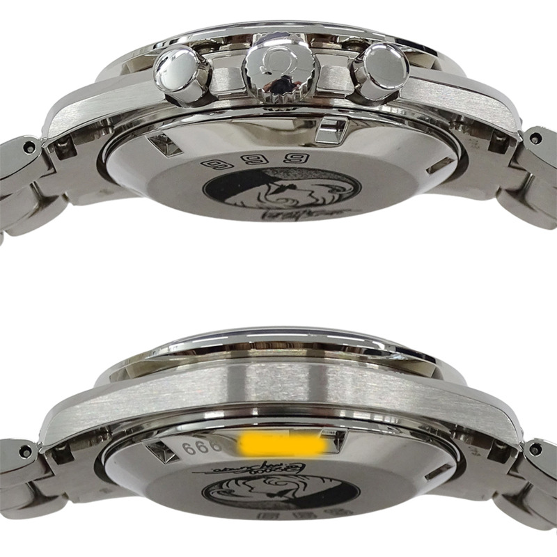 歐米茄超霸系列3571.50男士腕錶，品牌專業，Galaxy Express 999，手動上鍊，不銹鋼，銀色，黑色，已保養-2