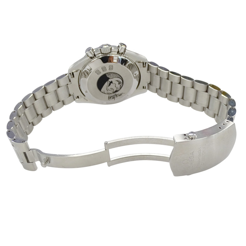 歐米茄超霸系列3571.50男士腕錶，品牌專業，Galaxy Express 999，手動上鍊，不銹鋼，銀色，黑色，已保養-3