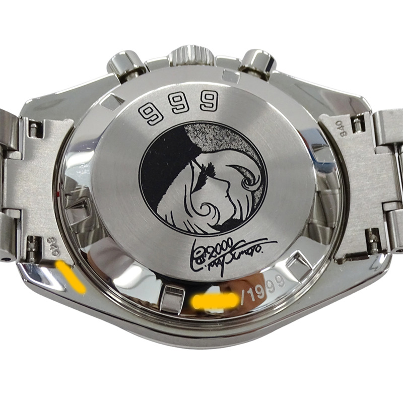 歐米茄超霸系列3571.50男士腕錶，品牌專業，Galaxy Express 999，手動上鍊，不銹鋼，銀色，黑色，已保養-4