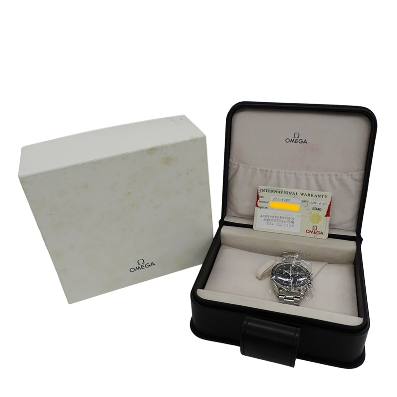 歐米茄超霸系列3571.50男士腕錶，品牌專業，Galaxy Express 999，手動上鍊，不銹鋼，銀色，黑色，已保養-5