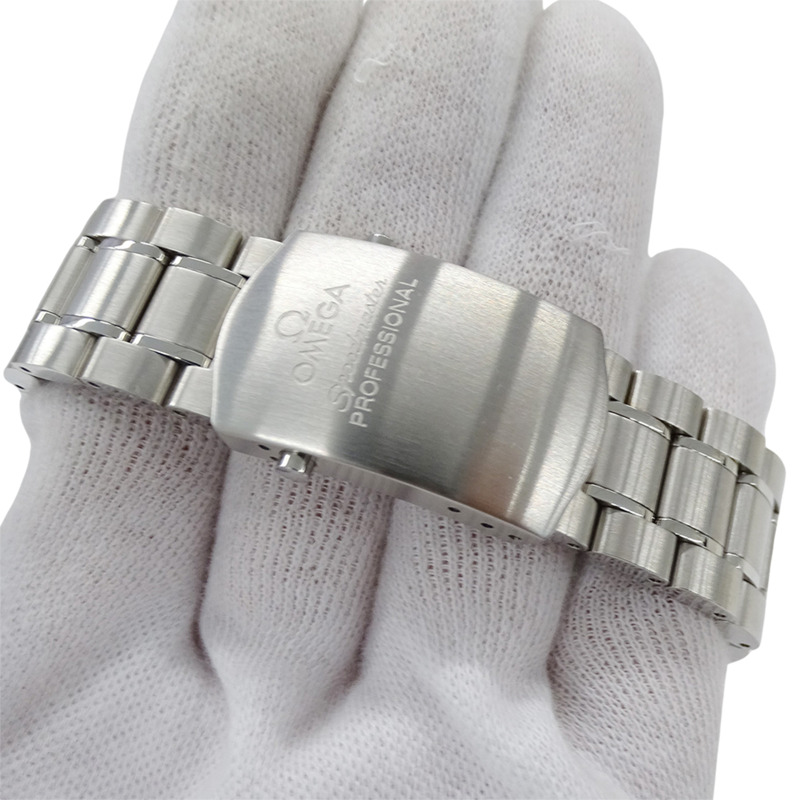 歐米茄超霸系列3571.50男士腕錶，品牌專業，Galaxy Express 999，手動上鍊，不銹鋼，銀色，黑色，已保養-7