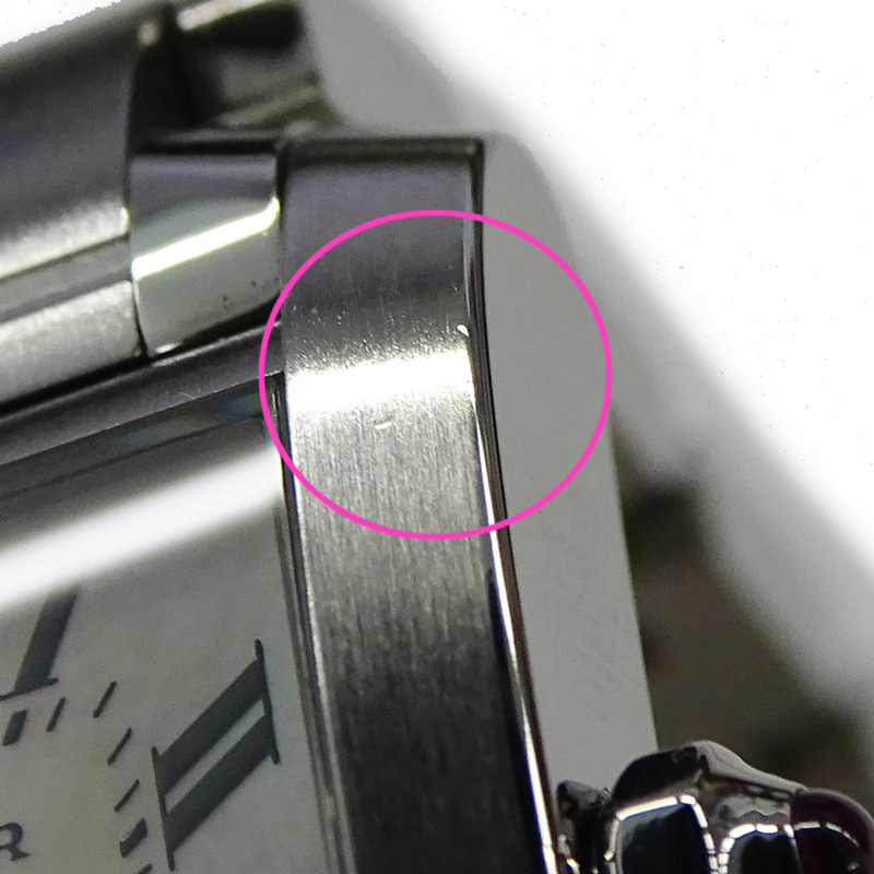 卡地亞 Tank Française 女士腕錶，小號，粉紅色錶殼，石英機芯，不鏽鋼錶殼，型號 W51028Q3，拋光銀色-10