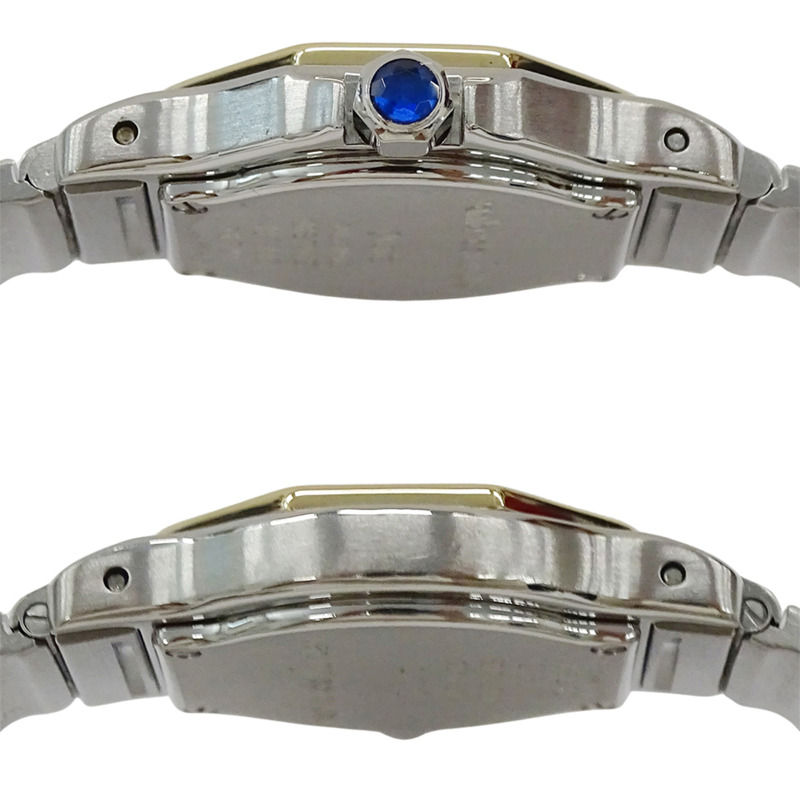 卡地亞 Santos 八角形日期石英女錶,QZ 精鋼錶殼,鍍金及黃金,W2001683,拋光-2