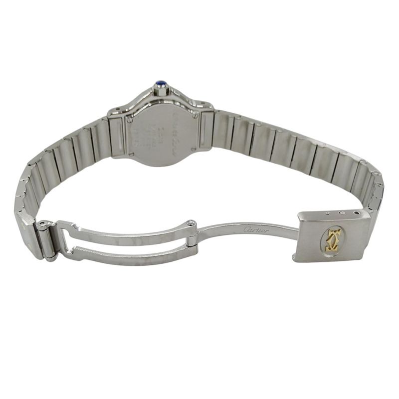 卡地亞 Santos 八角形日期石英女錶,QZ 精鋼錶殼,鍍金及黃金,W2001683,拋光-3