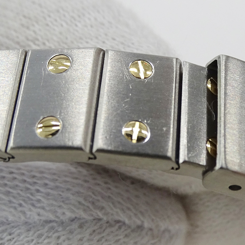 卡地亞 Santos 八角形日期石英女錶,QZ 精鋼錶殼,鍍金及黃金,W2001683,拋光-10