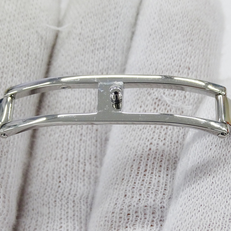 愛馬仕女士腕錶，貝殼石英機芯，不鏽鋼錶殼，CR2.210機芯，銀色，方形，拋光-8