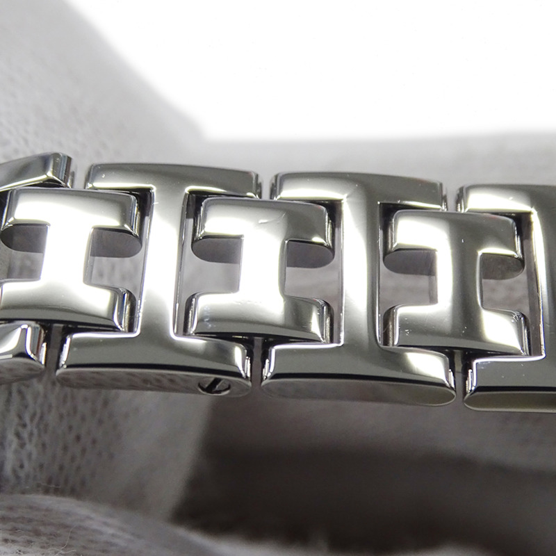 愛馬仕女士腕錶，貝殼石英機芯，不鏽鋼錶殼，CR2.210機芯，銀色，方形，拋光-11