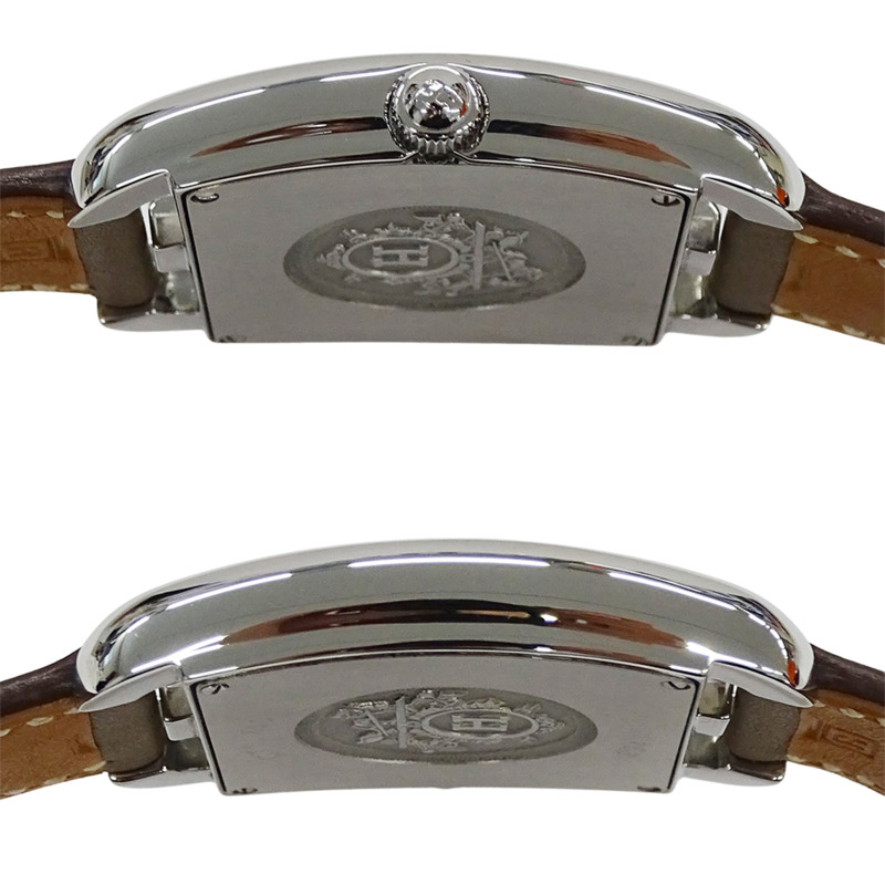 愛馬仕 Cape Cod 男士石英腕錶,不鏽鋼錶殼,皮革錶帶,型號 CT1.710,拋光處理。-2