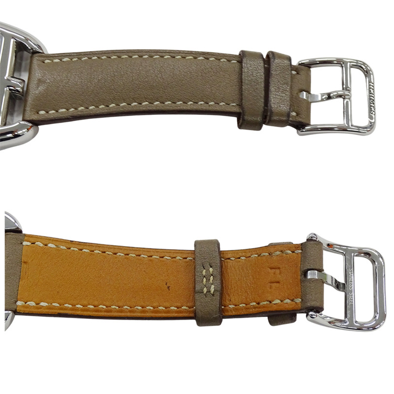 愛馬仕 Cape Cod 男士石英腕錶,不鏽鋼錶殼,皮革錶帶,型號 CT1.710,拋光處理。-3