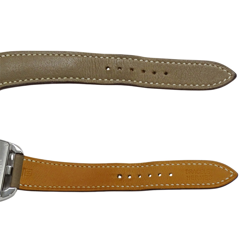 愛馬仕 Cape Cod 男士石英腕錶,不鏽鋼錶殼,皮革錶帶,型號 CT1.710,拋光處理。-4