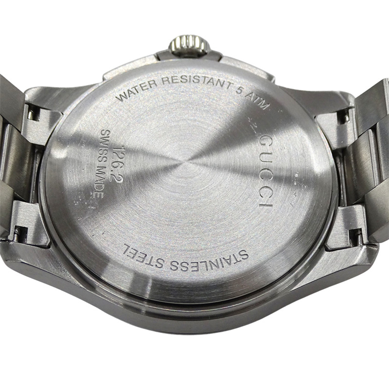 Gucci G-Timeless 男士計時腕錶,石英機芯,不銹鋼錶殼,126.2毫米,YA126273,銀色/海軍藍,拋光-6