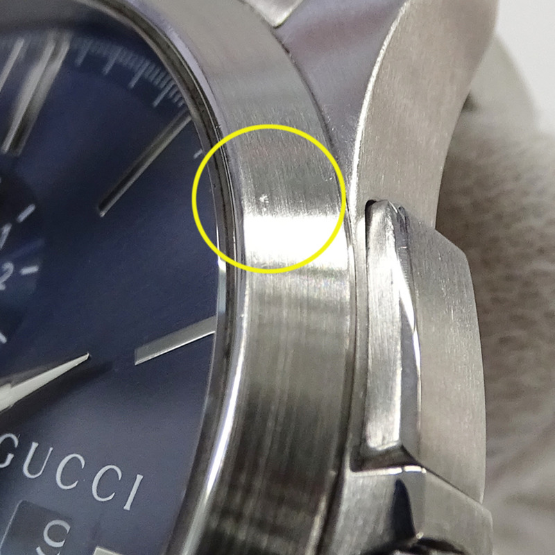 Gucci G-Timeless 男士計時腕錶,石英機芯,不銹鋼錶殼,126.2毫米,YA126273,銀色/海軍藍,拋光-12