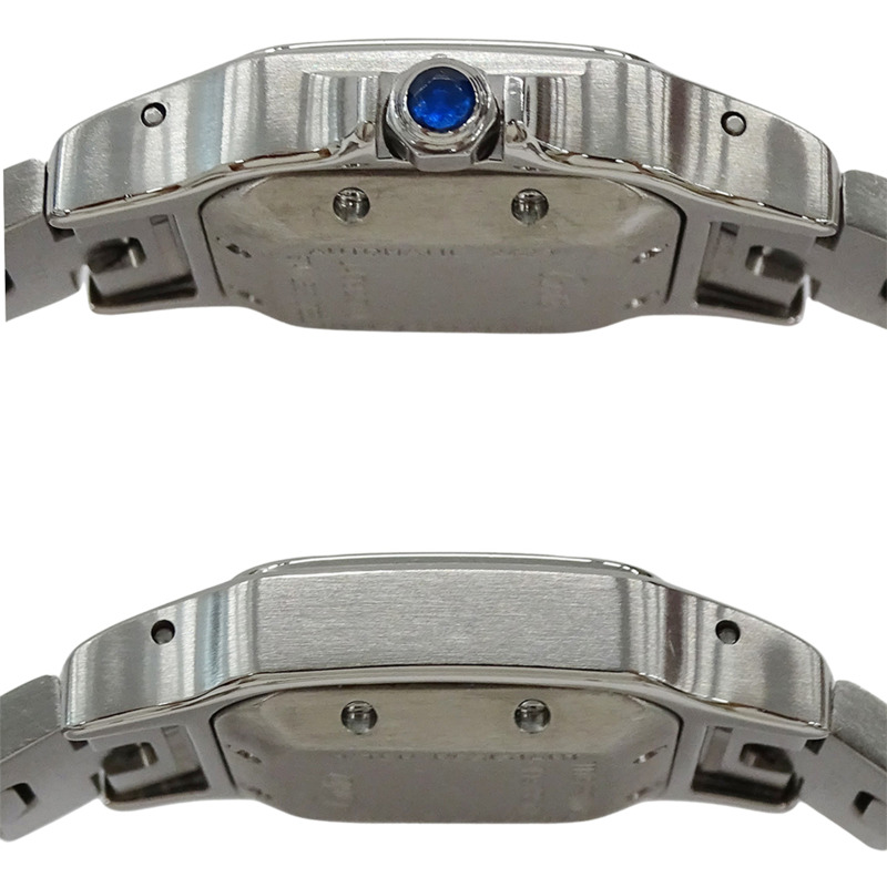 卡地亞 Santos Galbee SM 女士腕錶，帶日期顯示，自動上鍊，精鋼材質，型號 W20044D6，拋光銀色-2