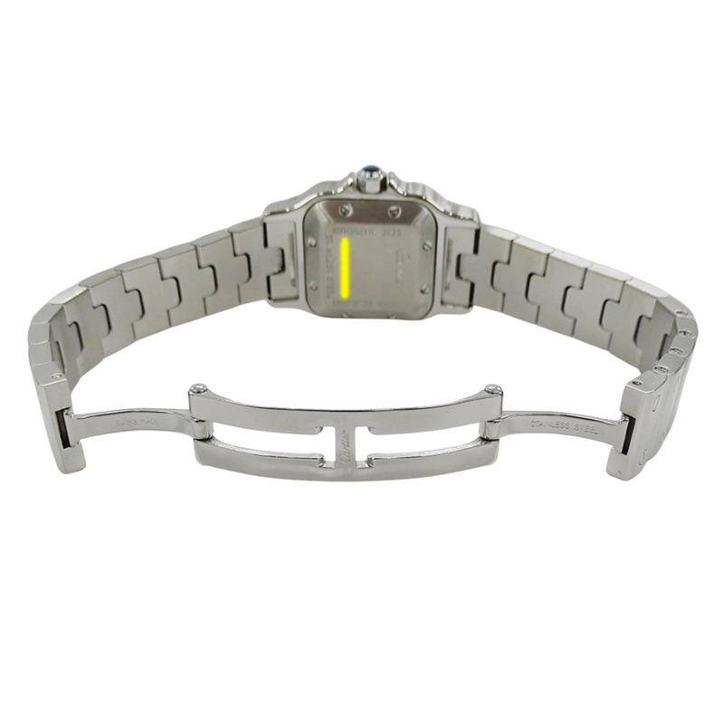 卡地亞 Santos Galbee SM 女士腕錶，帶日期顯示，自動上鍊，精鋼材質，型號 W20044D6，拋光銀色-3