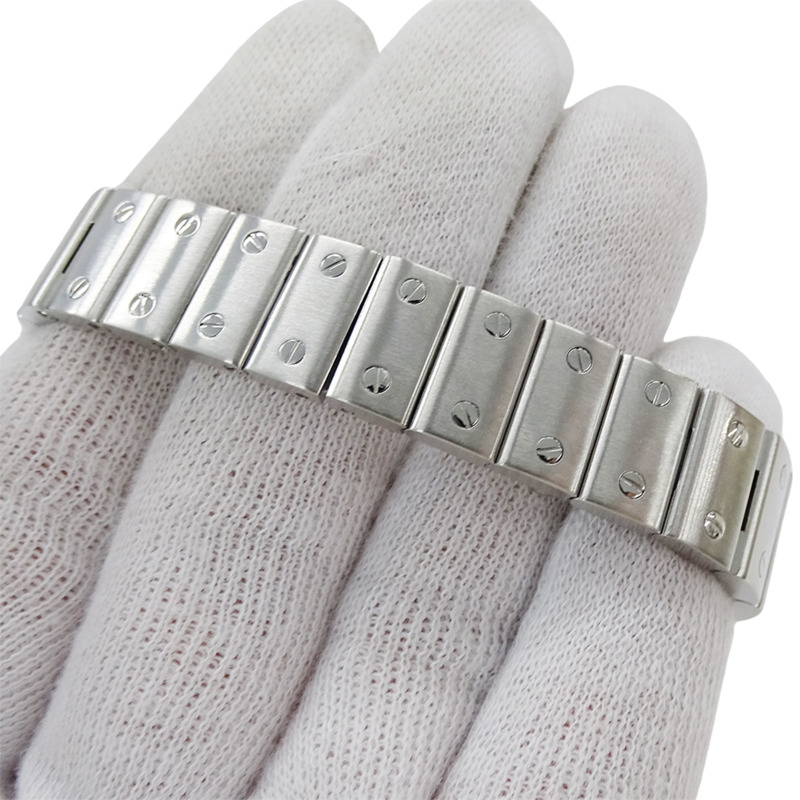 卡地亞 Santos Galbee SM 女士腕錶，帶日期顯示，自動上鍊，精鋼材質，型號 W20044D6，拋光銀色-5