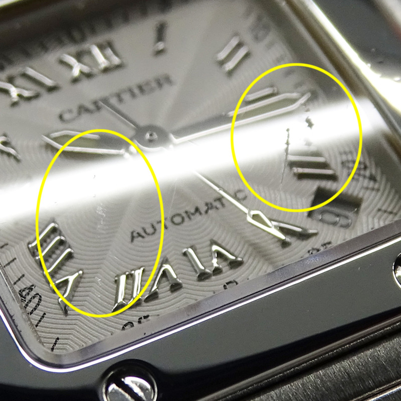 卡地亞 Santos Galbee SM 女士腕錶，帶日期顯示，自動上鍊，精鋼材質，型號 W20044D6，拋光銀色-12