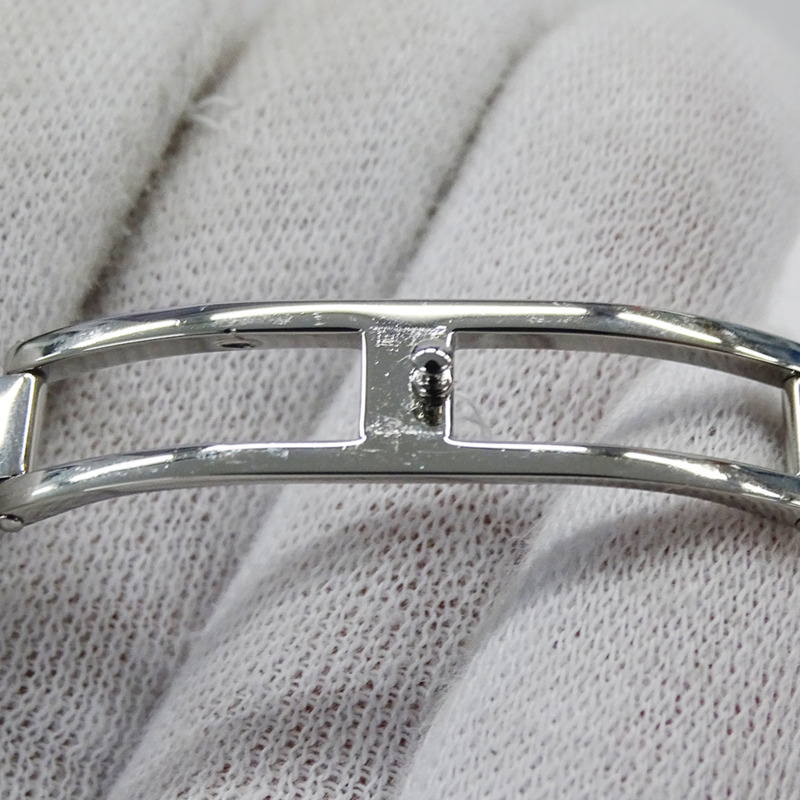 愛馬仕 Clipper 女士腕錶，珍珠粉紅貝殼錶殼，鑲嵌 12 顆鑽石，石英機芯，不鏽鋼錶殼，CL4.230，拋光銀色-4