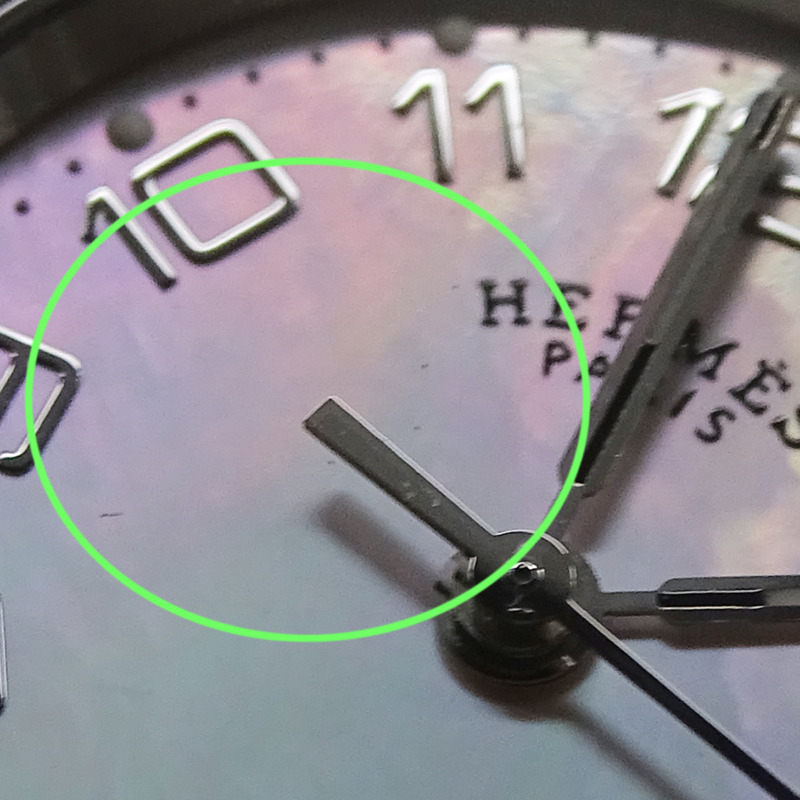 愛馬仕 Clipper 女士腕錶，珍珠粉紅貝殼錶殼，鑲嵌 12 顆鑽石，石英機芯，不鏽鋼錶殼，CL4.230，拋光銀色-12