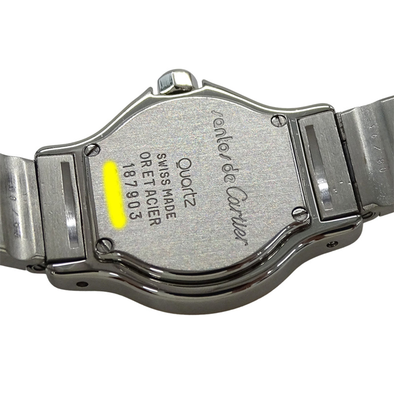 卡地亞 Santos 八角形日期石英女錶，QZ 精鋼錶殼，鍍金及黃金，W2001683，拋光-6