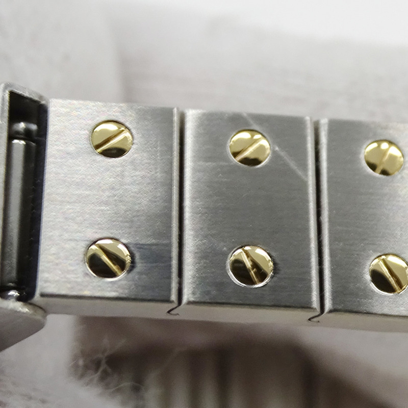 卡地亞 Santos 八角形日期石英女錶，QZ 精鋼錶殼，鍍金及黃金，W2001683，拋光-8