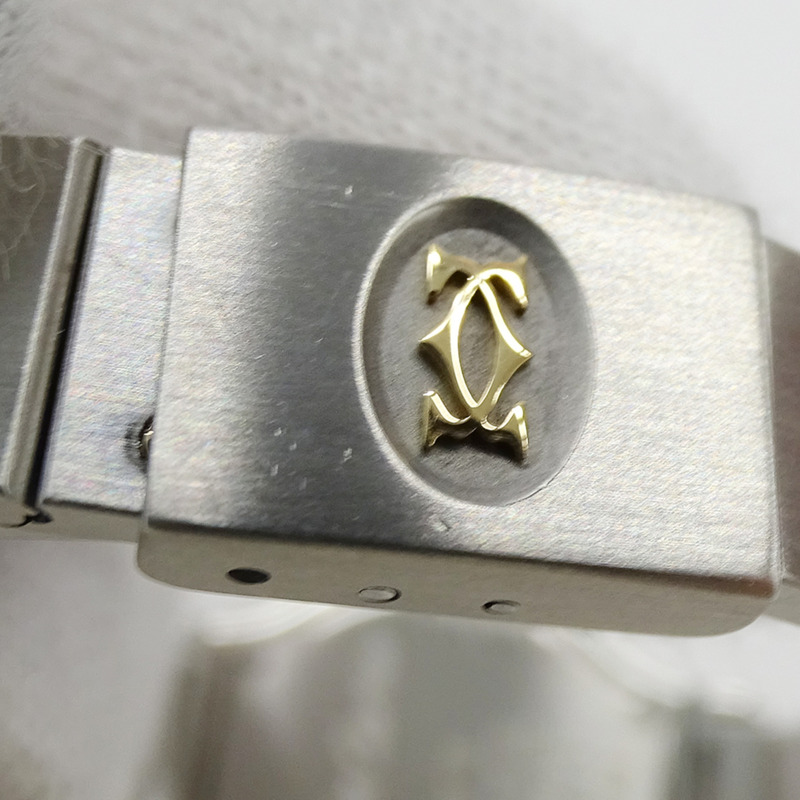 卡地亞 Santos 八角形日期石英女錶，QZ 精鋼錶殼，鍍金及黃金，W2001683，拋光-9