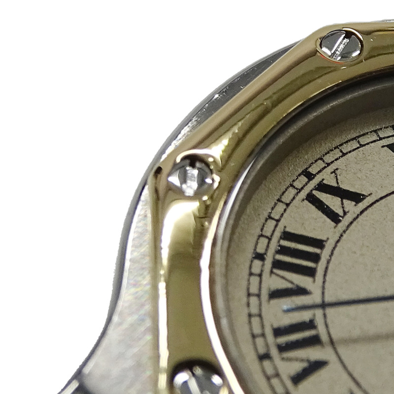 卡地亞 Santos 八角形日期石英女錶，QZ 精鋼錶殼，鍍金及黃金，W2001683，拋光-11