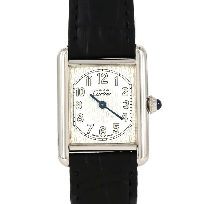 卡地亞 Must Tank W1014254 銀色石英錶-0