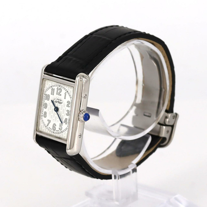 卡地亞 Must Tank W1014254 銀色石英錶-1