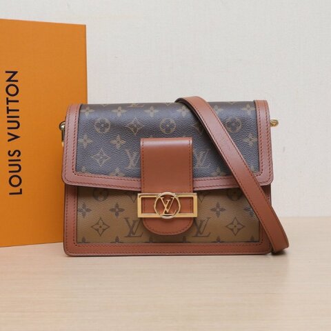 LOUIS VUITTON Dauphine達芙妮中號25老花PVC晶片肩背包